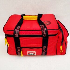 Vintage Mens MARLBORO Adventure Team Lizard Rock Red Insulated Cooler Duffle Bag